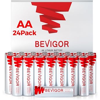 BEVIGOR AA Lithium Batteries Pack of 24 1.5 V High Performance AA Batteries Not Rechargeable Suitable for Household Appliances and Safety Equipment