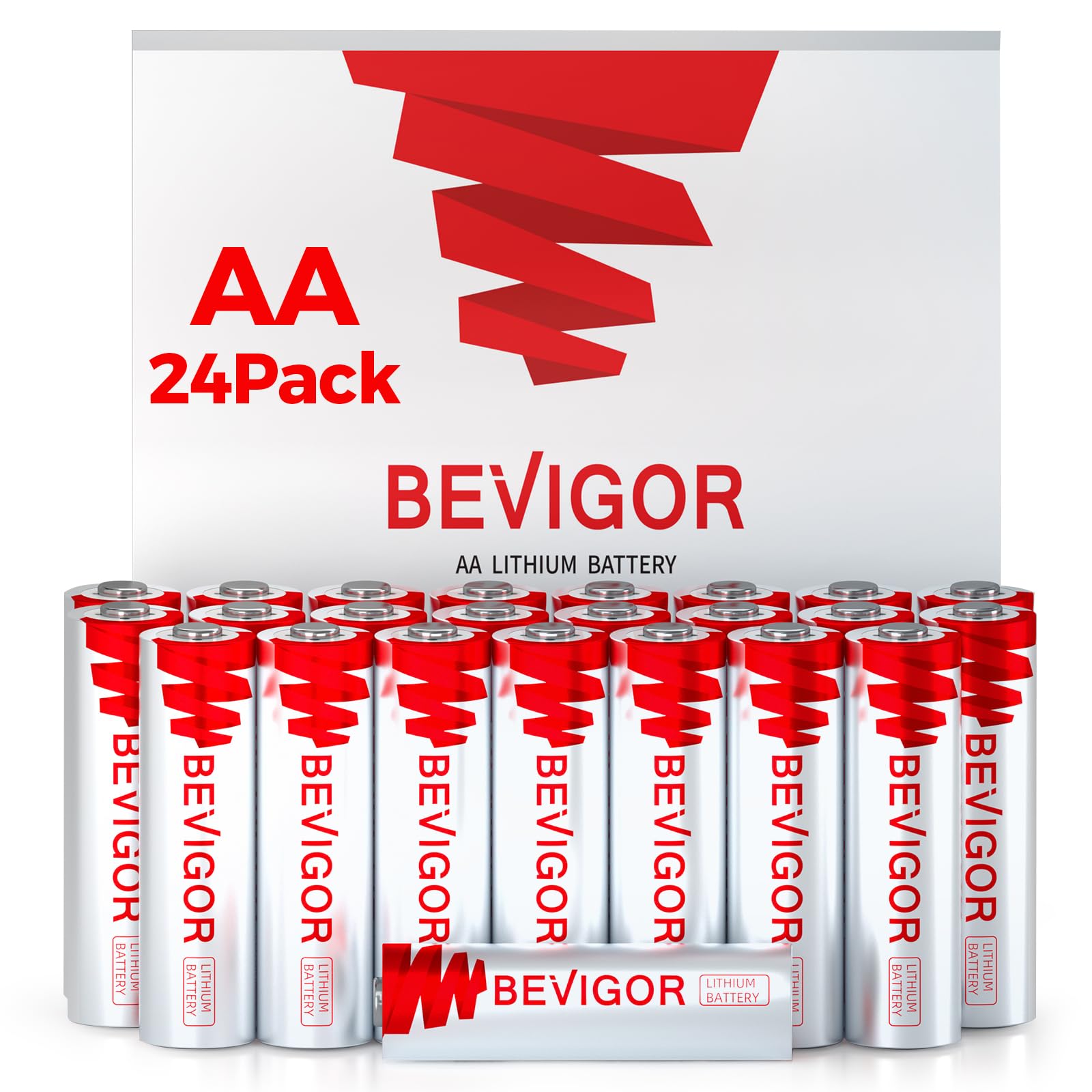 BEVIGOR AA-Lithium-Batterien 24 Stück, 1,5V Hochleistungs AA-Batterien, Nicht wiederaufladbar, geeignet für Haushaltsgeräte und Sicherheitsausrüstung