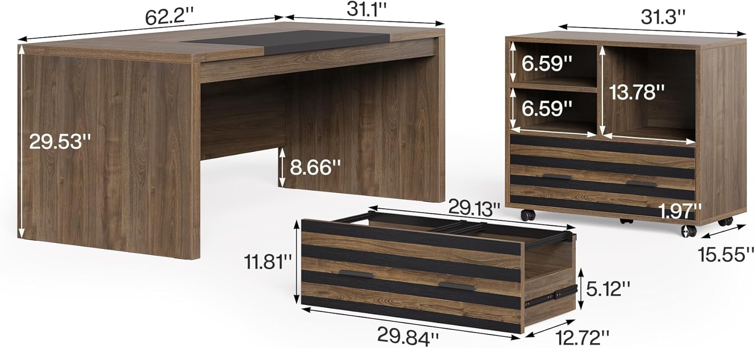Diagram illustrating how different file sizes (A4, Letter, Legal) fit into the file cabinet drawer