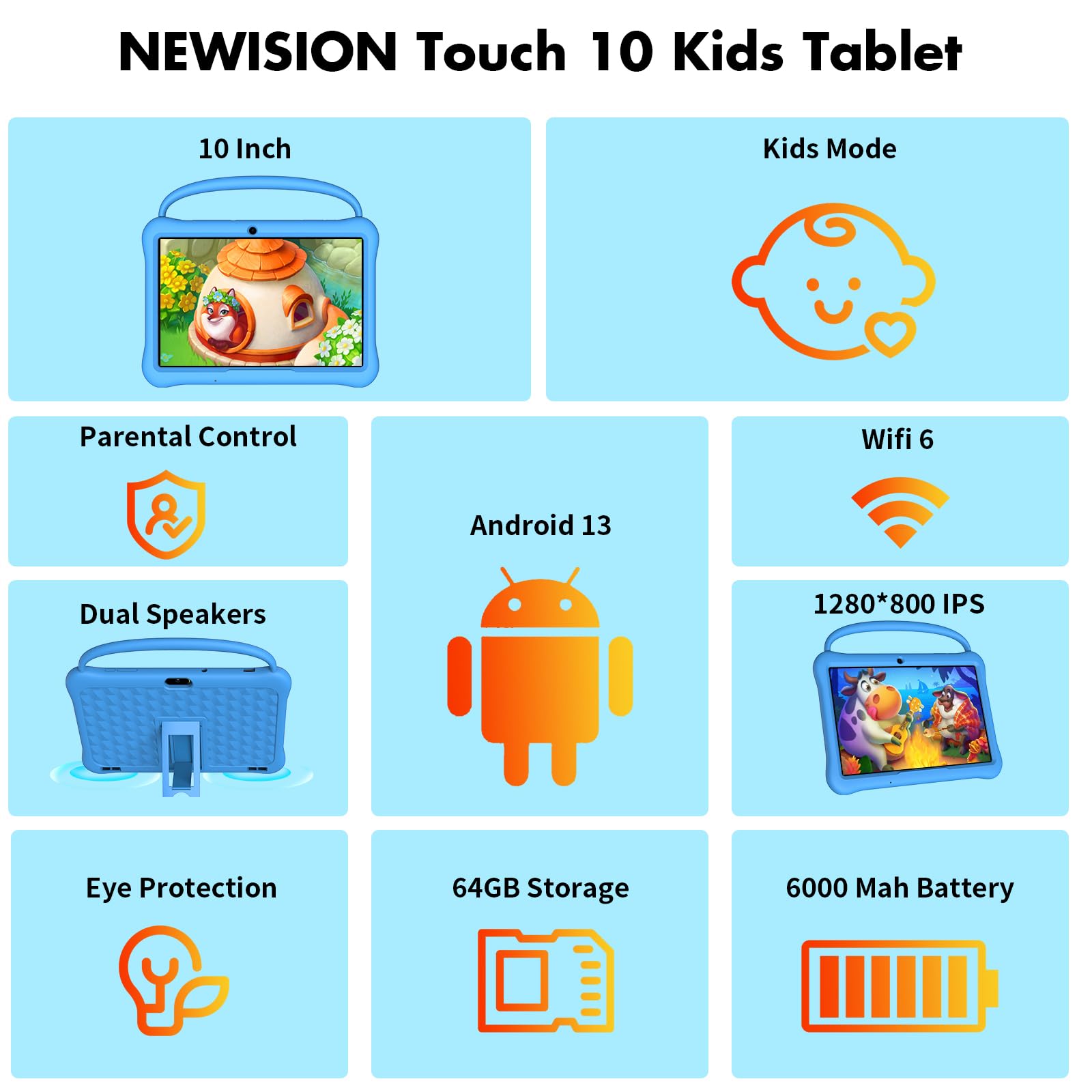 Tablet per Bambini 10 Pollici Android 64GB - iWawa Pre-installed - Dettaglio