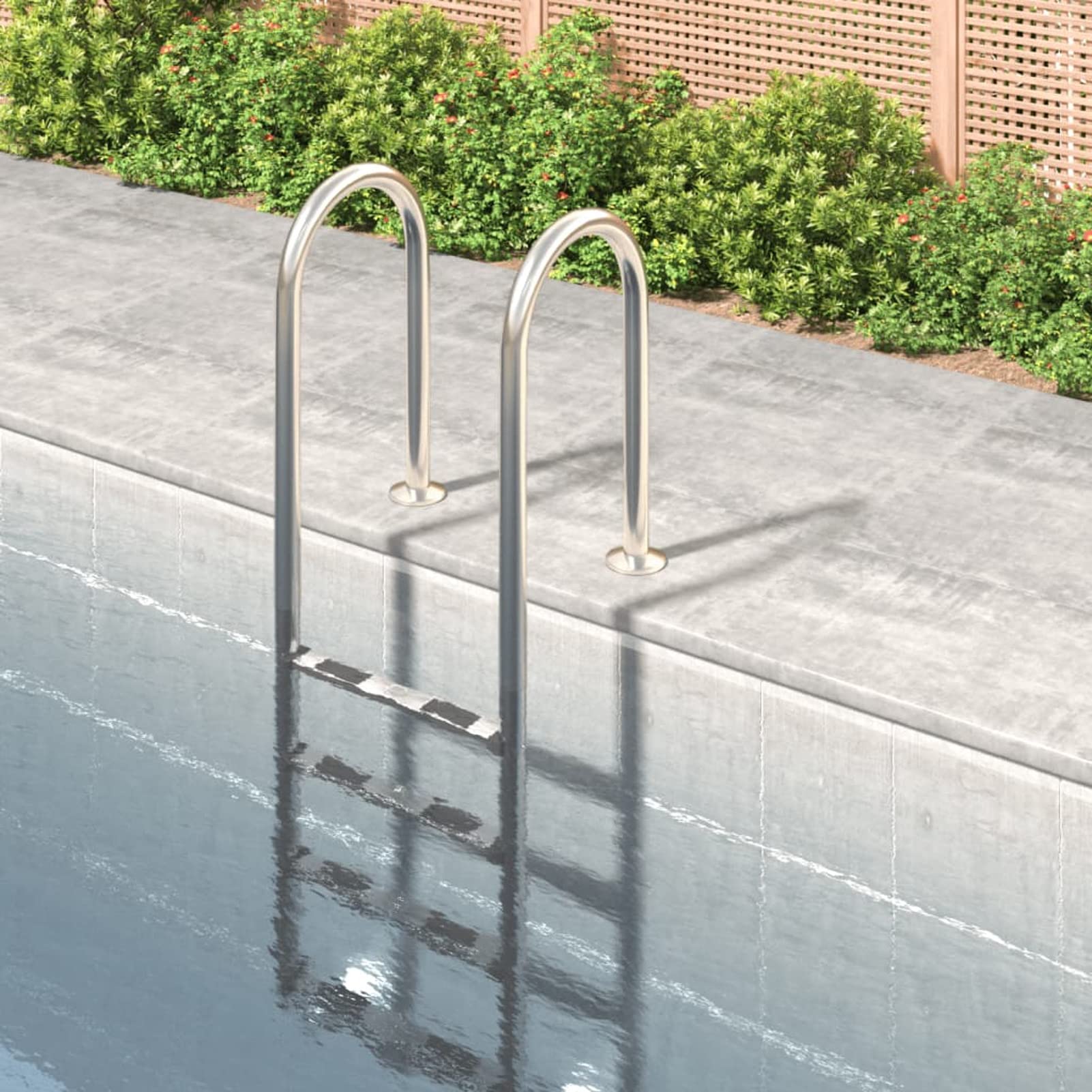 Scala per Piscina 54x38x184,5 cm Acciaio Inox 304,Scaletta per Piscina Barche Gradini da Bagno per Piscina/Ponte/Barca, per Yacht con gradini Antiscivolo con corrimano