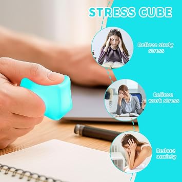 Nices Cubes Squeeze Toys Taba Squishy Squishy Cubes Ice Cube Fidget Toy Sensory Fidget Toys Stress Cube Anxiety Relief for Kids and Adults Small Blue (blue)