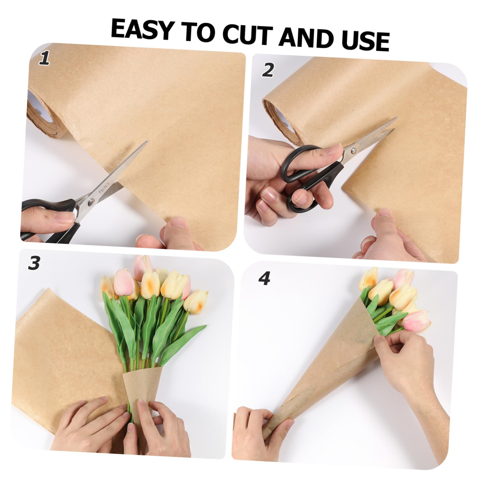 TOGEVAL Braunes Kraftpapier Vielseitiges Geschenkpapier und Verpackungspapier Nachhaltiges Packpapier für Blumensträuße Basteln und Geschenkverpackungen Robust und