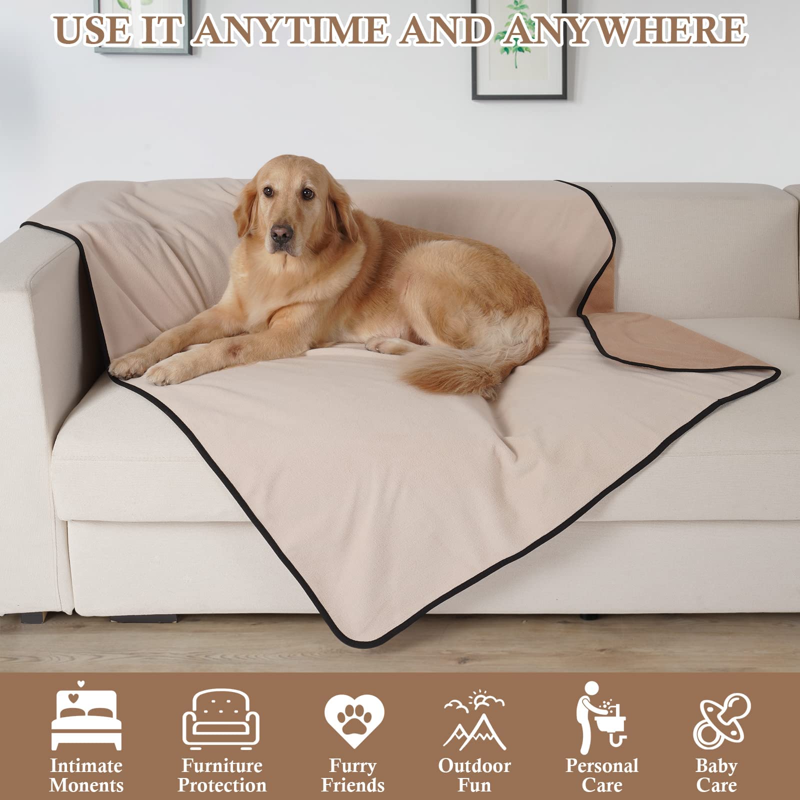 Coperta In Pile Per Cani E Gatti - Impermeabile, Lavabile, 152x127 Cm - Foto 4