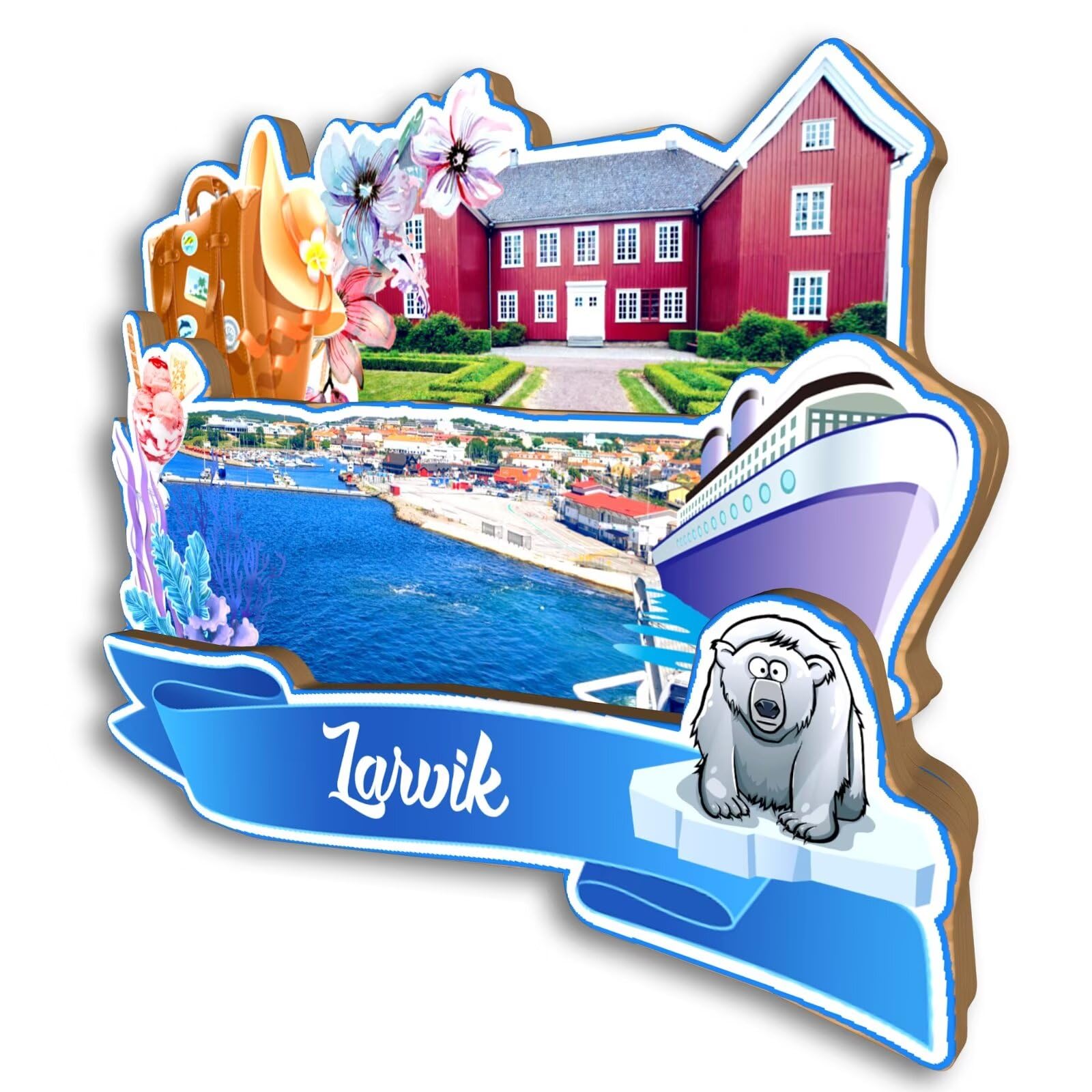 Nordkapp Norvegia Souvenir Da Viaggio In Resina Con Magnete Per