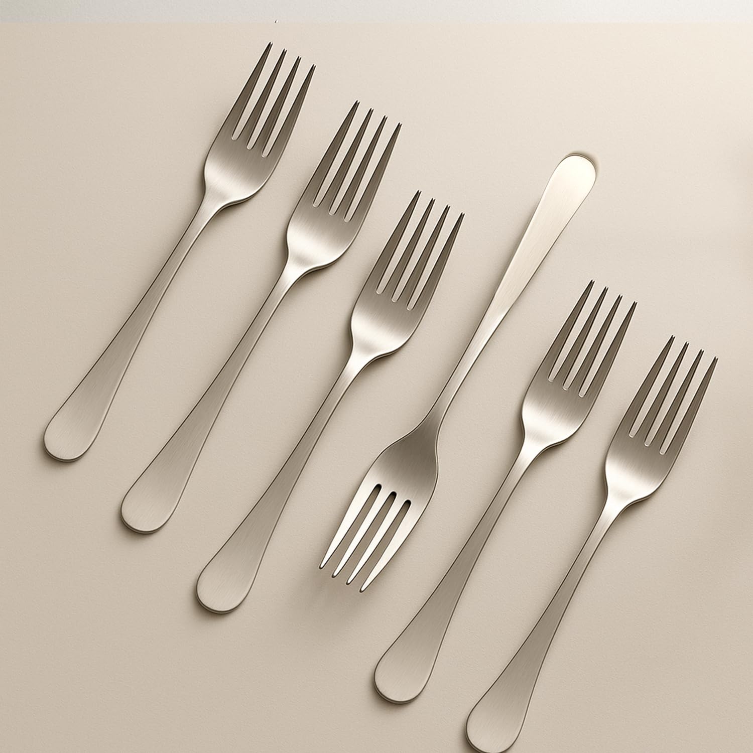 Frenchware Cutlery (Set of 6, Stainless Steel Sliver Forks Set), 100% Food Grade, Non Toxic, Anti-Rust, Dishwasher Safe, Perfect Gifting Set for All Occasions-image-1