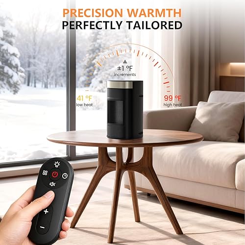 Miniatura 12 de Calentador de espacio Kissair, calentadores portátiles para uso en interiores con termostato y protección contra sobrecalentamiento, calentador de