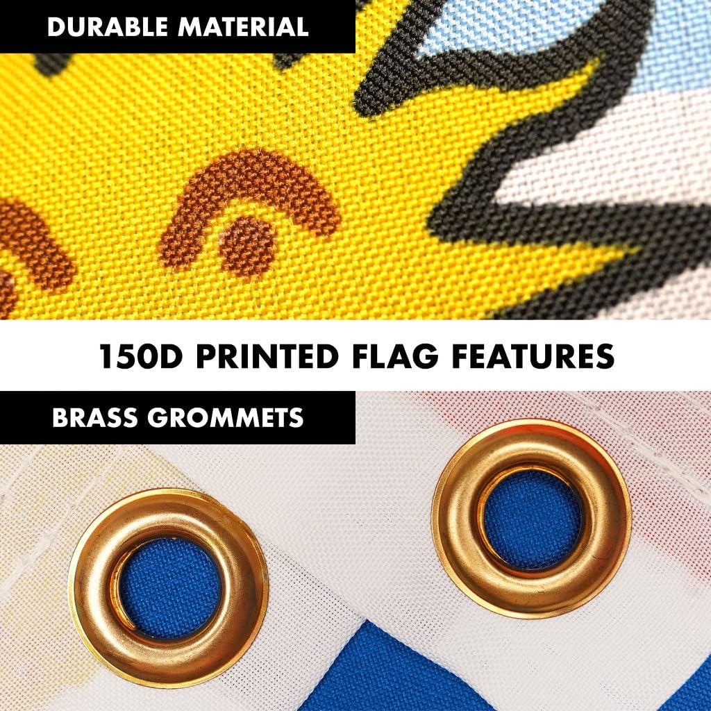 G128 Combo Pack: 6 Ft Spinning Flagpole (White) & Ecuador Flag 3x5 Ft Printed 150D Polyester, Brass Grommets (Flag Included) Aluminum Flag Pole