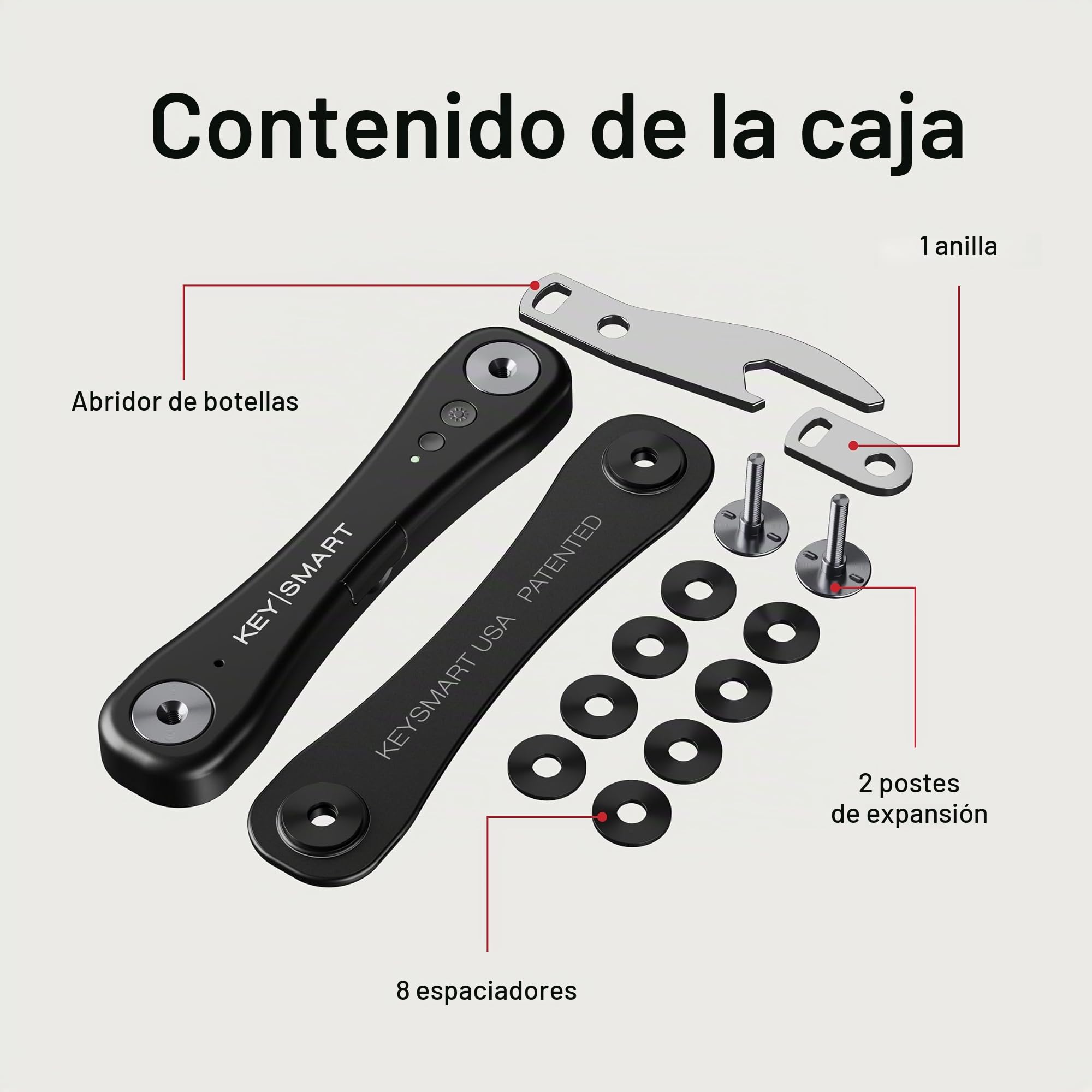 KeySmart iPro - Localizador de llaves con sonido, llavero compatible con Apple Find My App, organizador de llaves, rastreador compacto sin desorden, regalos tecnológicos para hombres (hasta 14 llaves