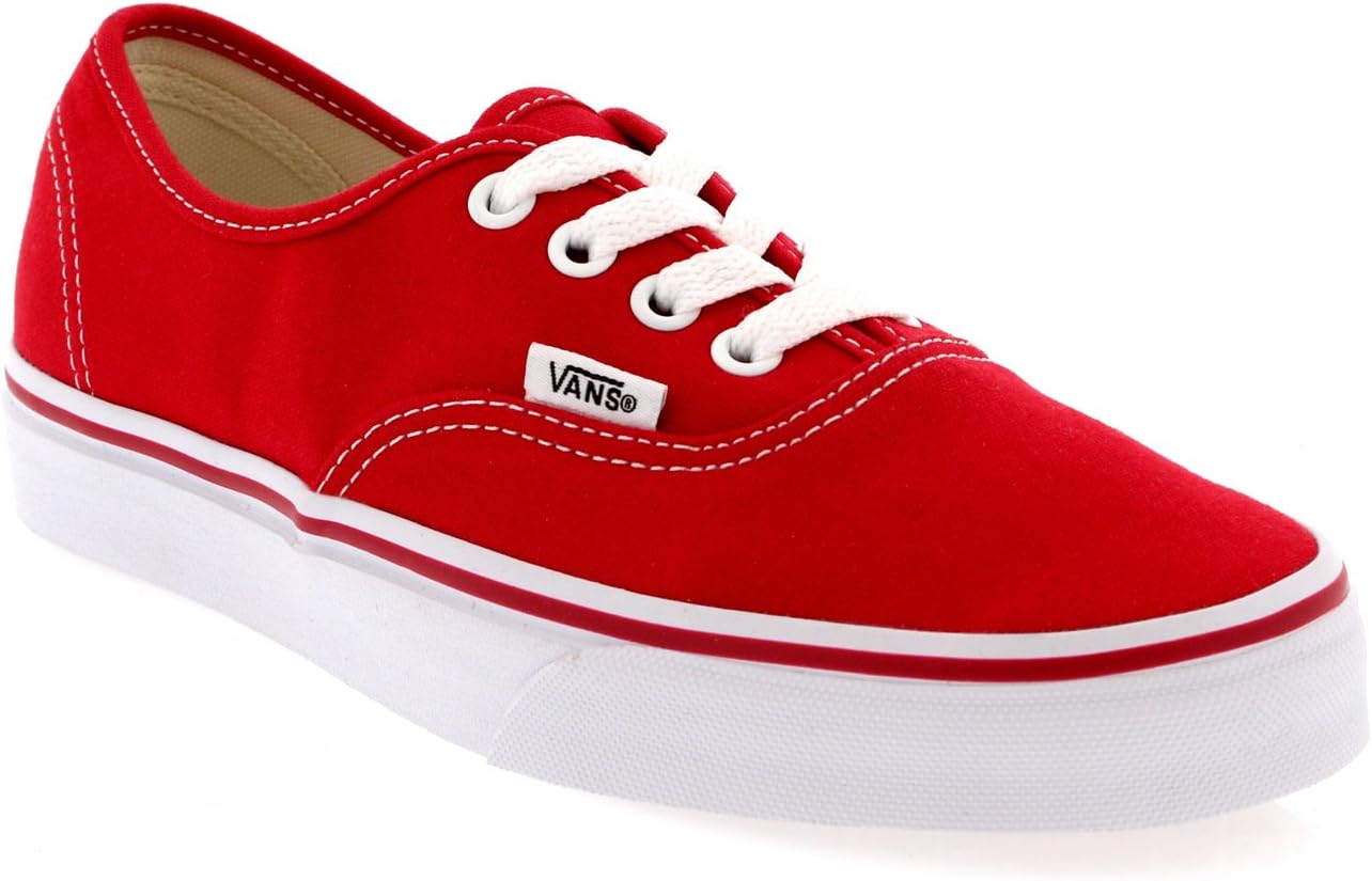 Vans Authentic Unisex Skate Trainers Shoes Red 9 B(M) US Women / 7.5 D(M) US Men