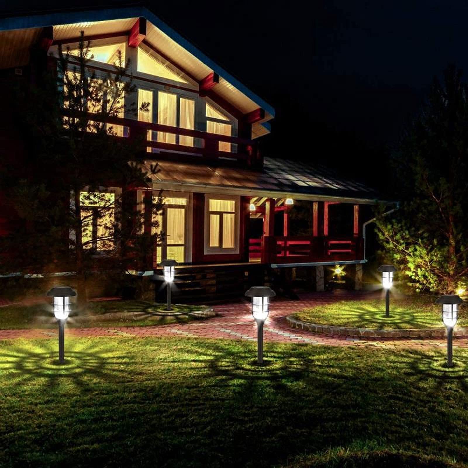 8er-Pack Solar-Wegeleuchten for den Außenbereich, helle LED-Solar-Gartenleuchten, Solar-Landschaftsleuchten for den Außenbereich, wasserdicht for Gärten, Wege, Gehwege und Einfahrten Lampen