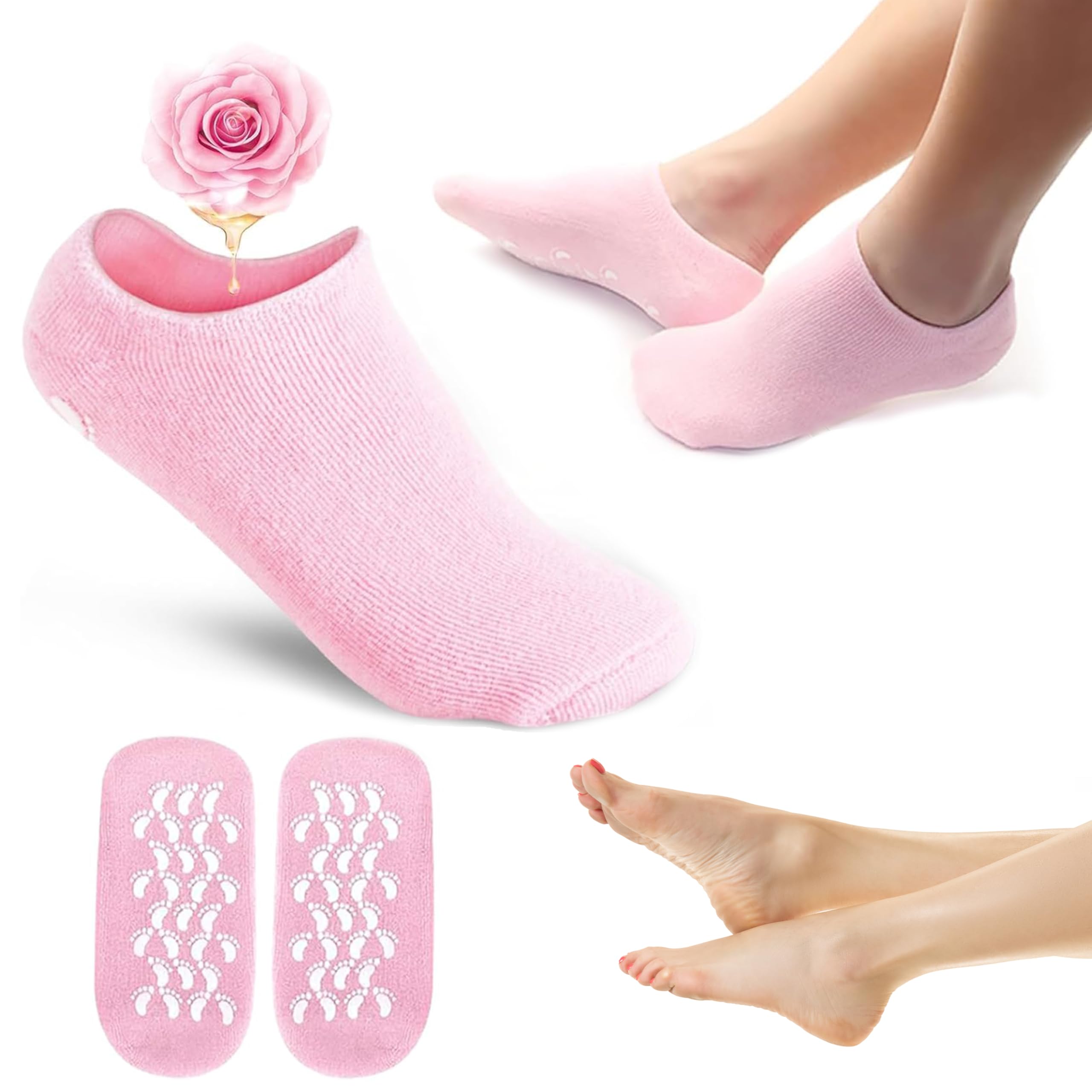 Storite Silicon Socks Heel for Crack (1 Pair) Spa Gel Socks for Women and Men, Feet Protector Crack Heel Repair Socks with Moisturizing Natural Oil and Vitamin E Repair For Dry Cracked Feet & Soften Skin