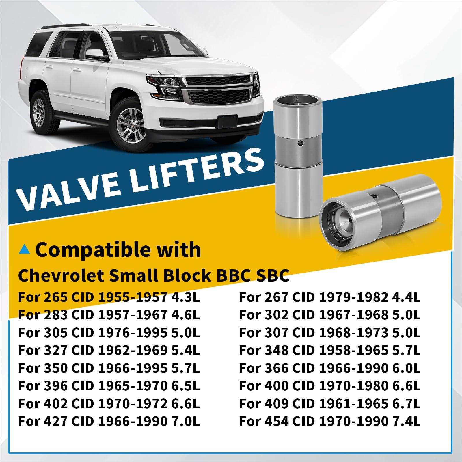 Kit di punterie idrauliche per sollevatori valvole, 8 pezzi, 25343052, per Chevy BBC SBC 267 283 302 305 327 348 350 400 402 409 427 454 4.3 4.6 5.0 5.4. 5.7 6.6 7.4L Motori