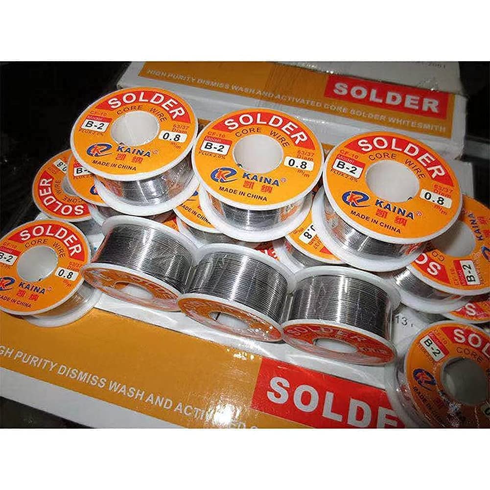 Filo per saldatura con nucleo in colofonia 63/37, 0,8mm, 50g, 2,0% di flusso set di fili per saldatura per il fai da te elettronico (confezione da 4)