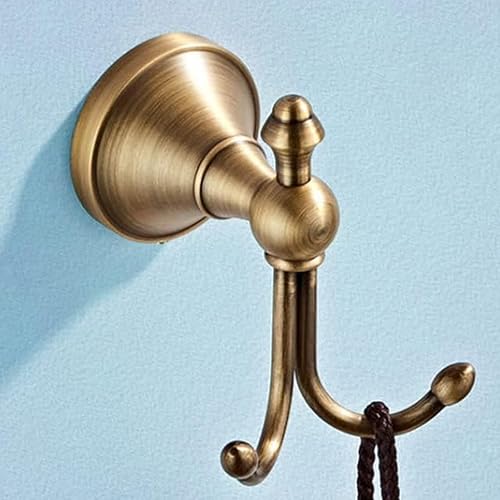 Miniatura 5 de Gancho de toalla de latón vintage, ganchos dobles para bata, montaje en pared, para baño, bronce antiguo, toalla de pared, gancho para bata,