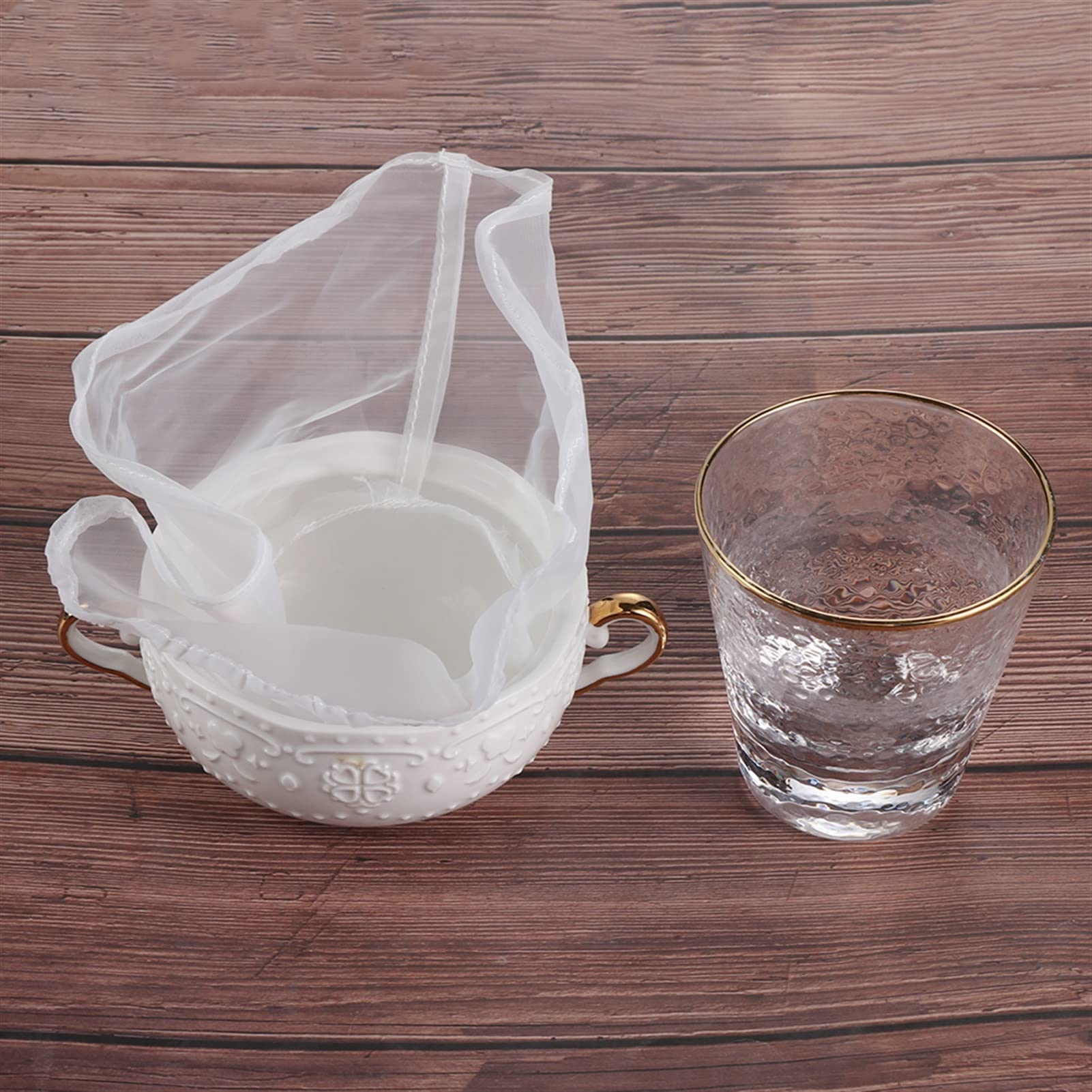 Tamiz de harina Reutilizable Malla Fina for Vino, Zumo, Leche Soja, Frutos Secos, té, Bolsa Filtro Nailon, Forma tazón, for Alimentos(45x60cm)