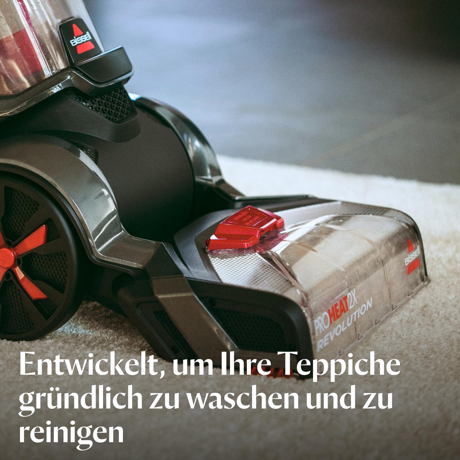 BISSELL ProHeat 2X Revolution, Teppichreiniger Nasssauger, Teppich Reinigungsgerät für Gründliche Teppichreinigung, Polsterreinigungsgerät mit HeatWave Technologie, Leistungsstarker 800W Motor, 1858N