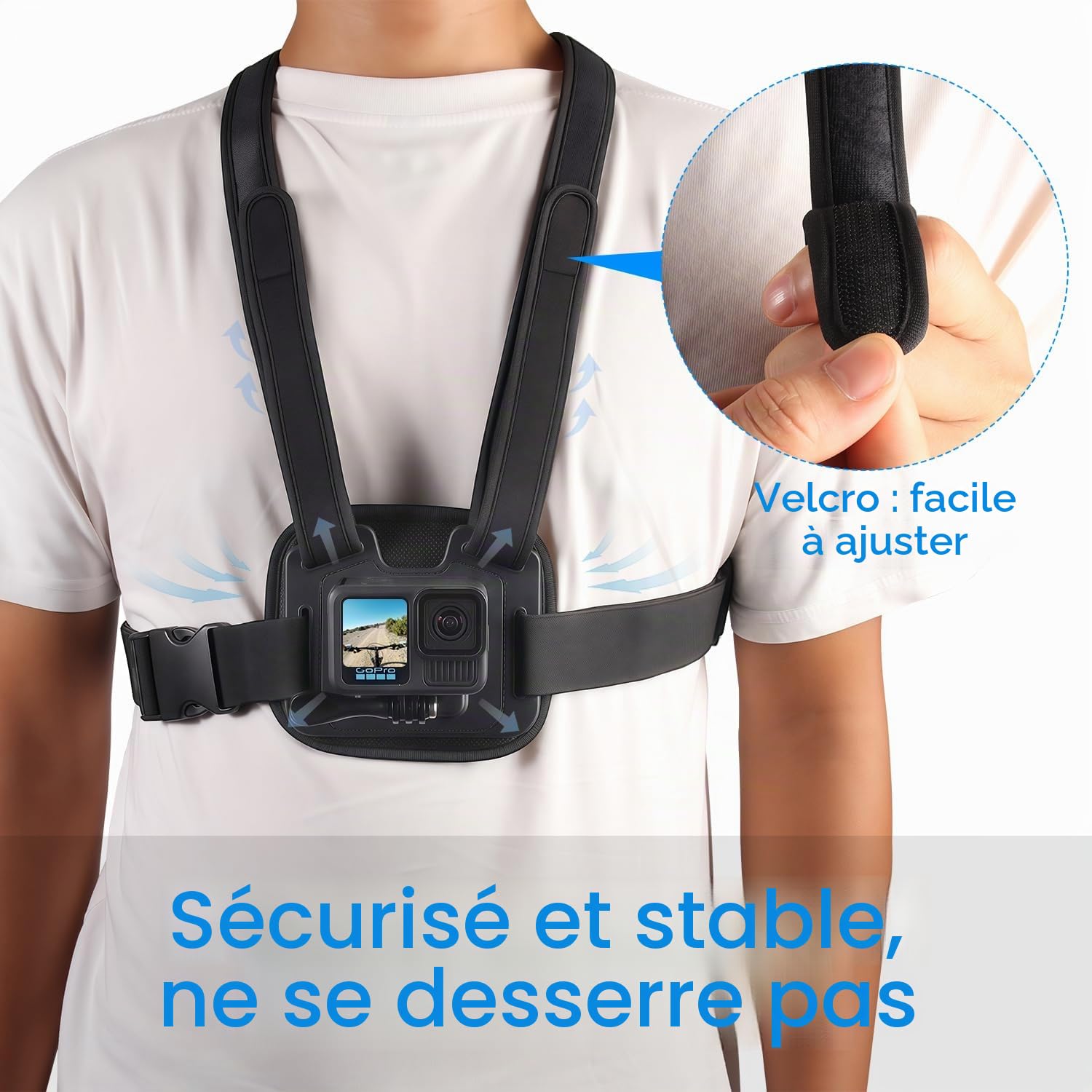 Suptig Harnais de téléphone compatible avec iPhone, Samsung, GoPro, DJI Action, téléphones portables, caméras d'action POV/VLOG