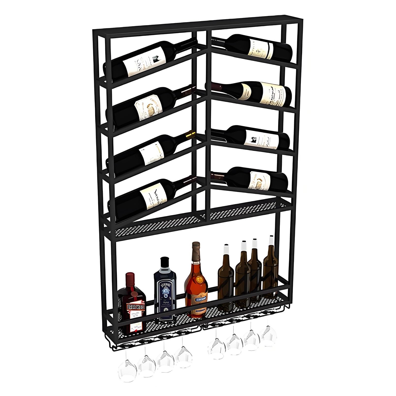 Étagère à vin murale pour salon moderne et apéritifs chaleureux