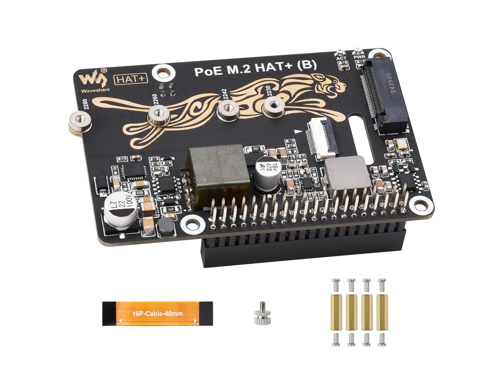 Amazon.com: Waveshare POE M.2 HAT+ (B) for Raspberry Pi 5 Amazon.com: Waveshare POE M.2 HAT+ (B) for Raspberry Pi 5