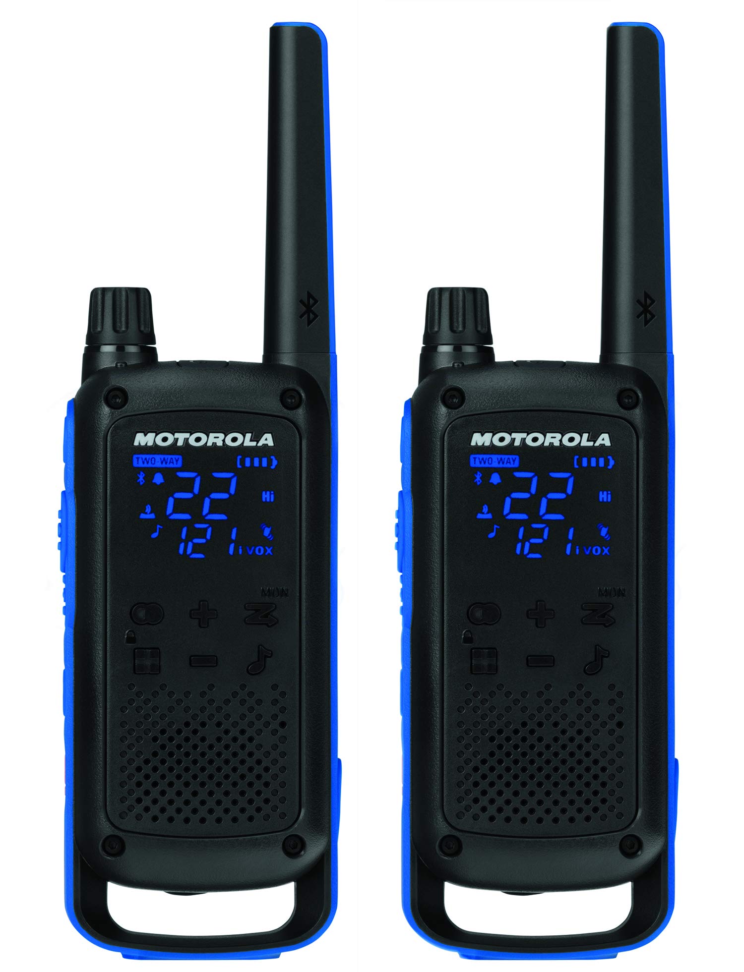 Motorola Talkabout T800 Two-Way Radios, 2 Pack, Black/Blue