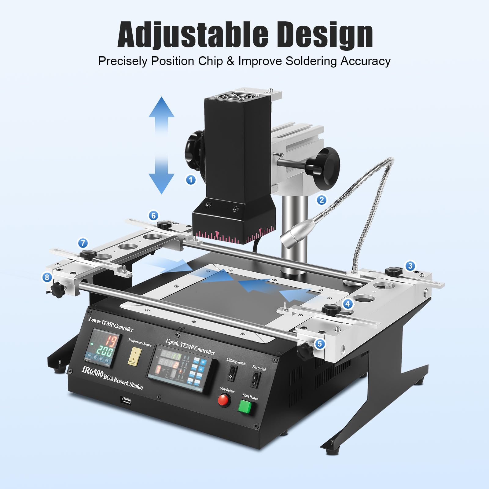 BGA Lötstation IR6500 1250W - Infrarot Rework Station Für Motherboards