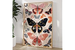 Vintage Rustic Butterfly and Plant Wall Art