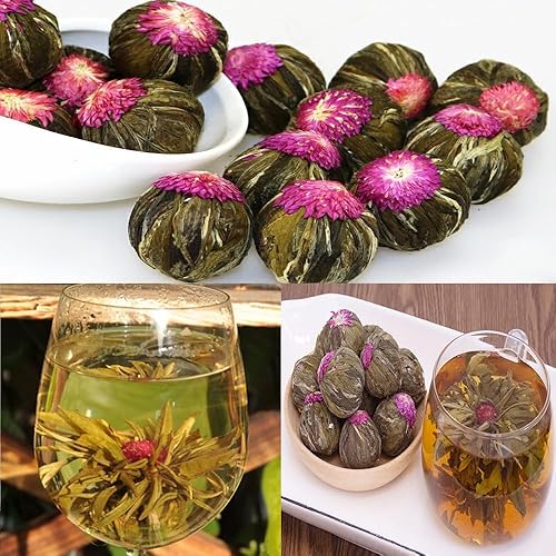 Miniatura 6 de 10 bolas de té floreciente, bolas de té florecientes selladas individualmente, hojas de té verde natural atadas a mano y flores comestibles