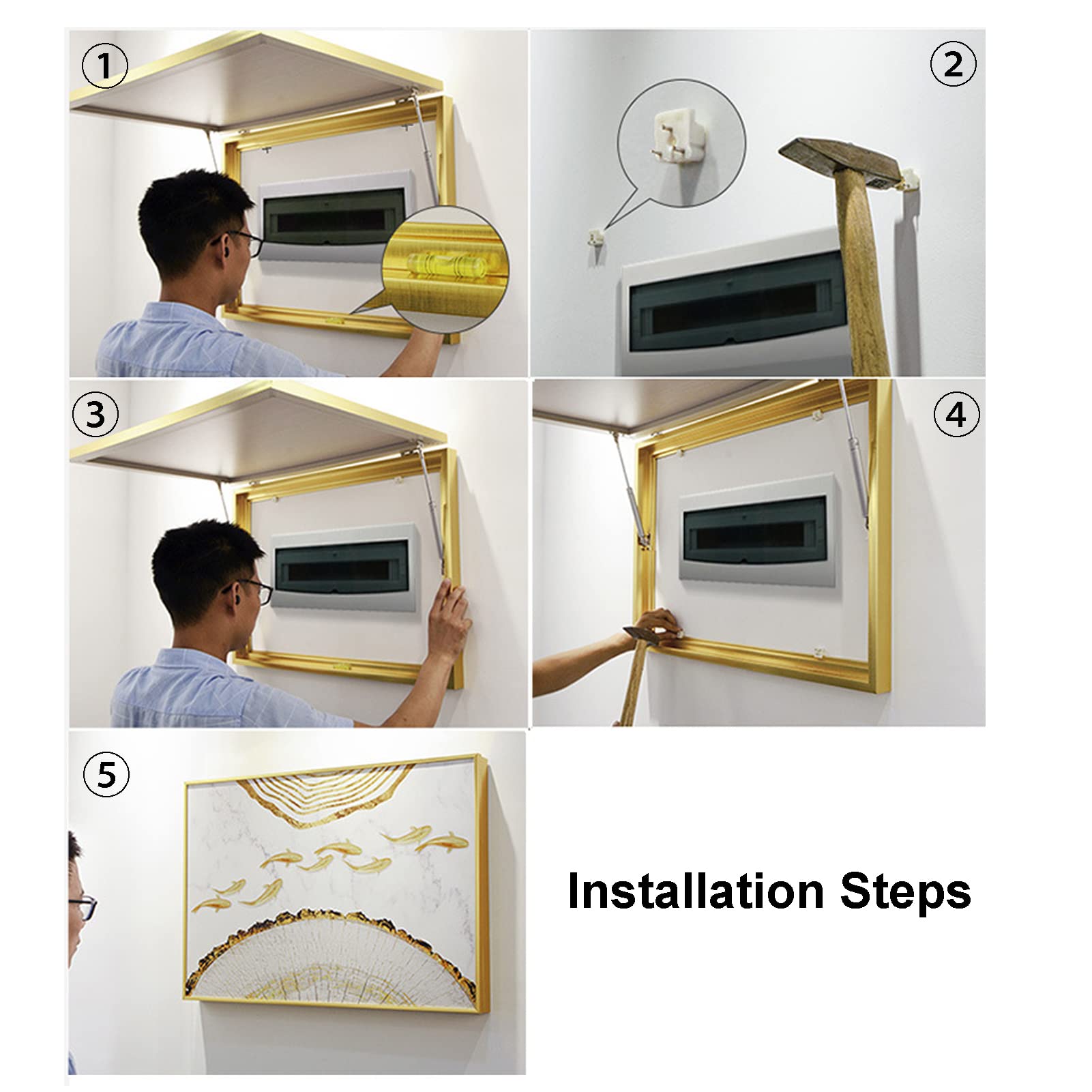 Quadro decorativo della scatola del contatore, scatola contatore elettrico moderna copertura decorativa, scatola di distribuzione interruttore pittura pannello elettrico nascondere dipinti con staffe
