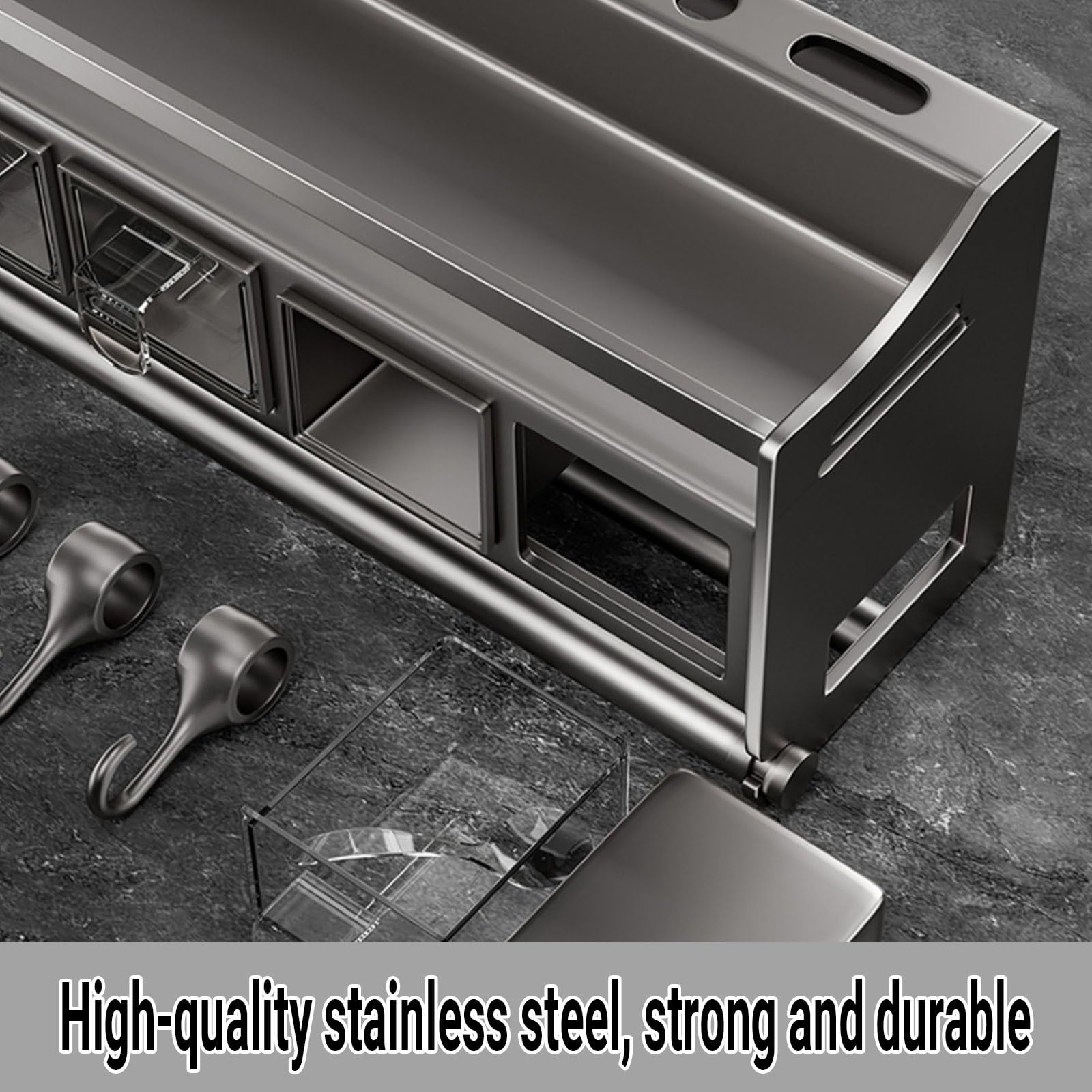 Especiero de Pared para Cocina, Organizador de Especias para encimera, 1 especiero de Pared, artículos Esenciales de Cocina, decoración del hogar(34x13x18cm/13.4x5.1x7.1in)