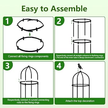 Garden Obelisks Trellis for Climbing Plants, 6FT Metal Garden Trellis, 2 Pack Plant Support for Climbing Rose, Tomato, Cucumber, Flowers, Grape, Pea, Outdoor Indoor 175cm Obelisks for Climbing Plants