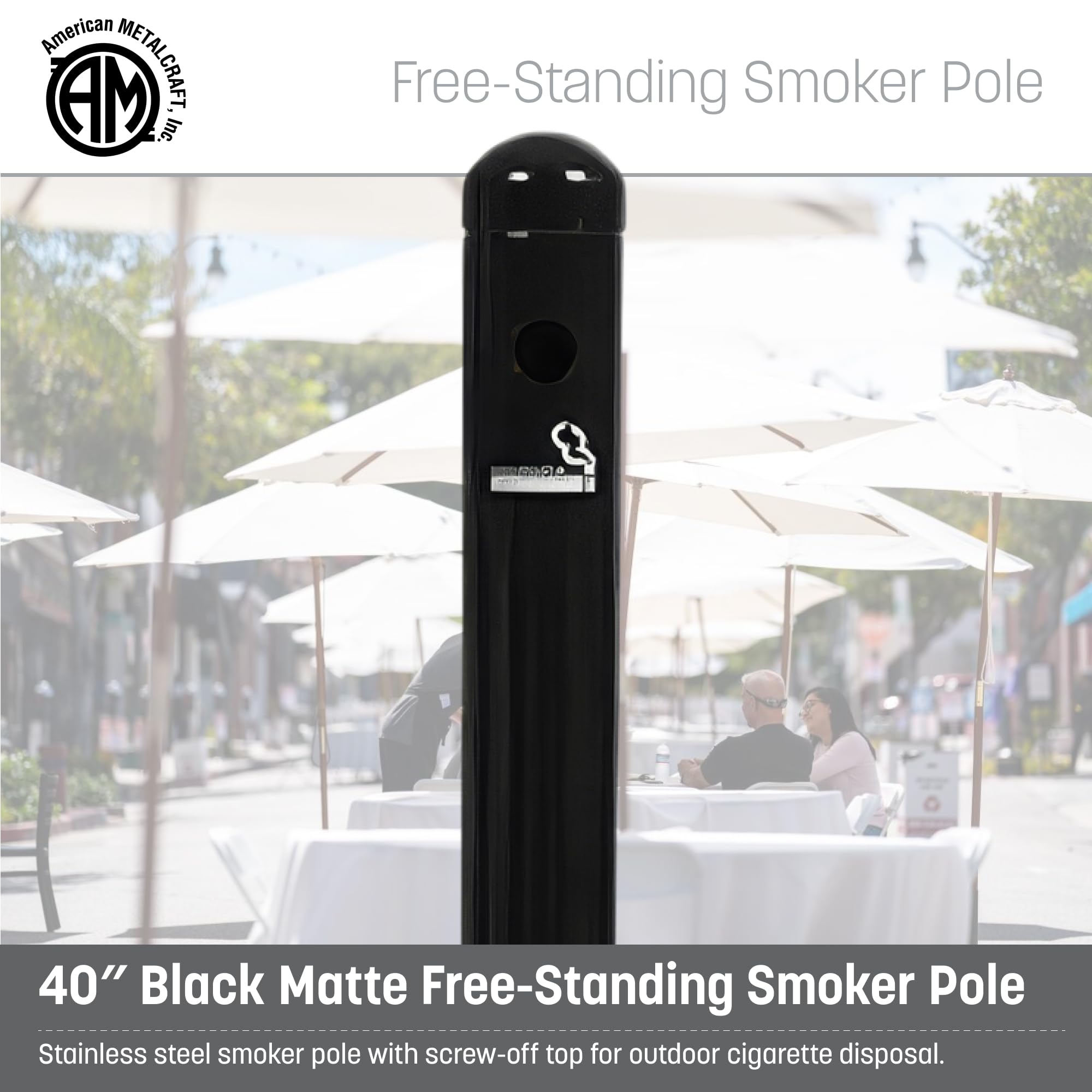 american spear black cigarette American Metalcraft SPRV2 Free-Standing Smoker Pole