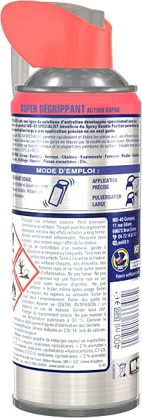 WD-40 Specialist • Super Dégrippant • Spray Double Position • Efficacité Immédiate • Dégrippe rapidement et facilement • Résistant à l'Eau • Compatible Tous Métaux • 400 ML - 2