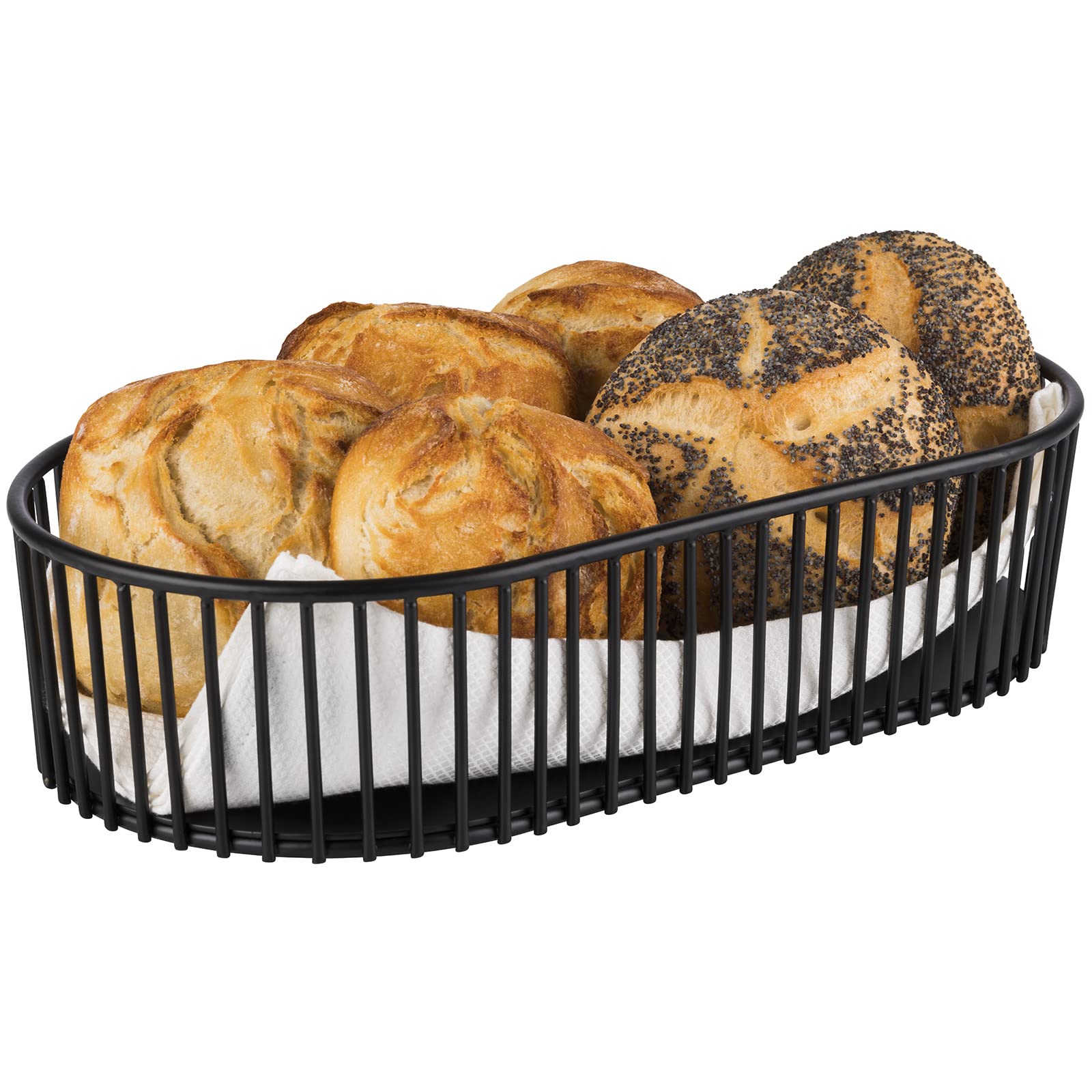 APS Cestino Urban, 29 x 16 cm, altezza: 7 cm, ovale, in metallo, nero