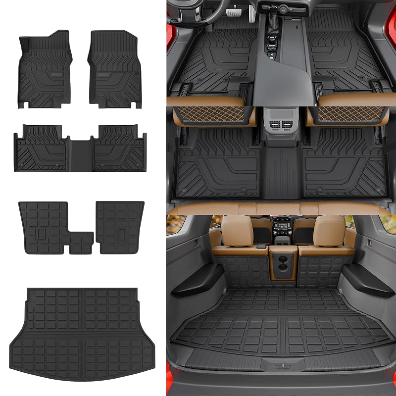 Kit de tapetes e forros para porta-malas Rongtaod compatível com Nissan Rogue 2014 a 2020, TPE, 6 peças