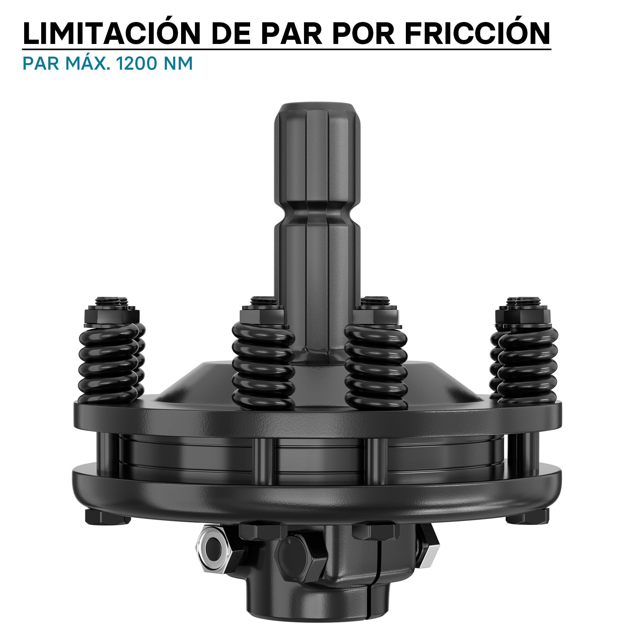 WilTec Acople Toma de Fuerza Eje Estriado 6 Dientes 1 3/8" Macho y Hembra, Eje cardán máx. 1200Nm, Negro