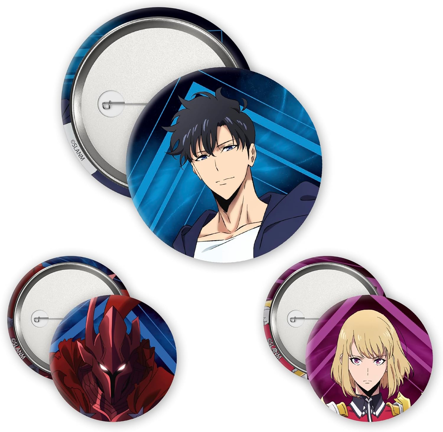 ABYstyle Solo Leveling Collectible Button Badges Set, 3-Pack Character Pin Collection1.26' Diameter Accessories Merch Gift