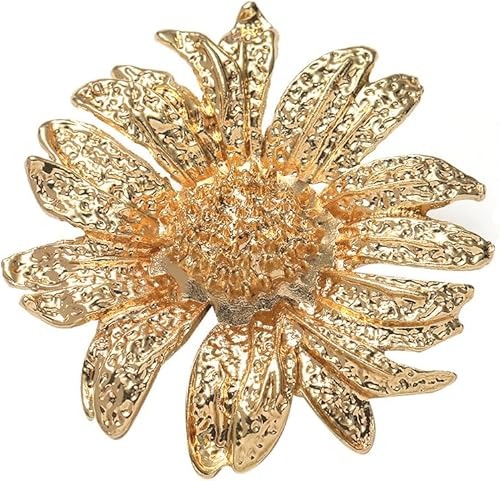 Anillo de flor de oro para mujer, anillo de flor de perla vintage, anillo ajustable de girasol, anillo de moda, anillo de oro grueso, elegante,