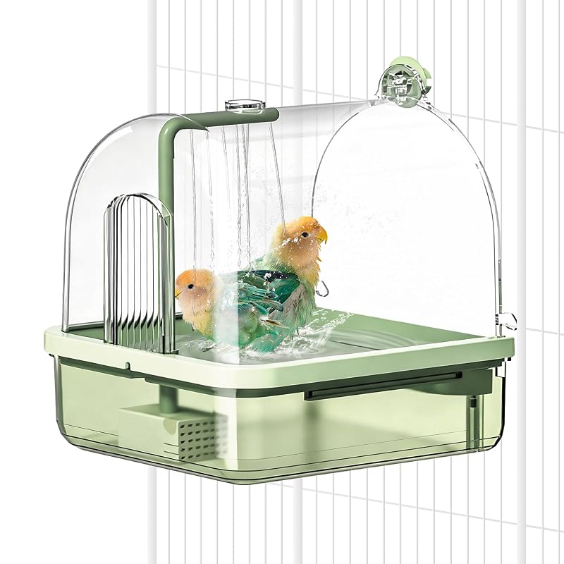 Banheira automática para pássaros POMFAEE com bomba USB 5 V Green A
