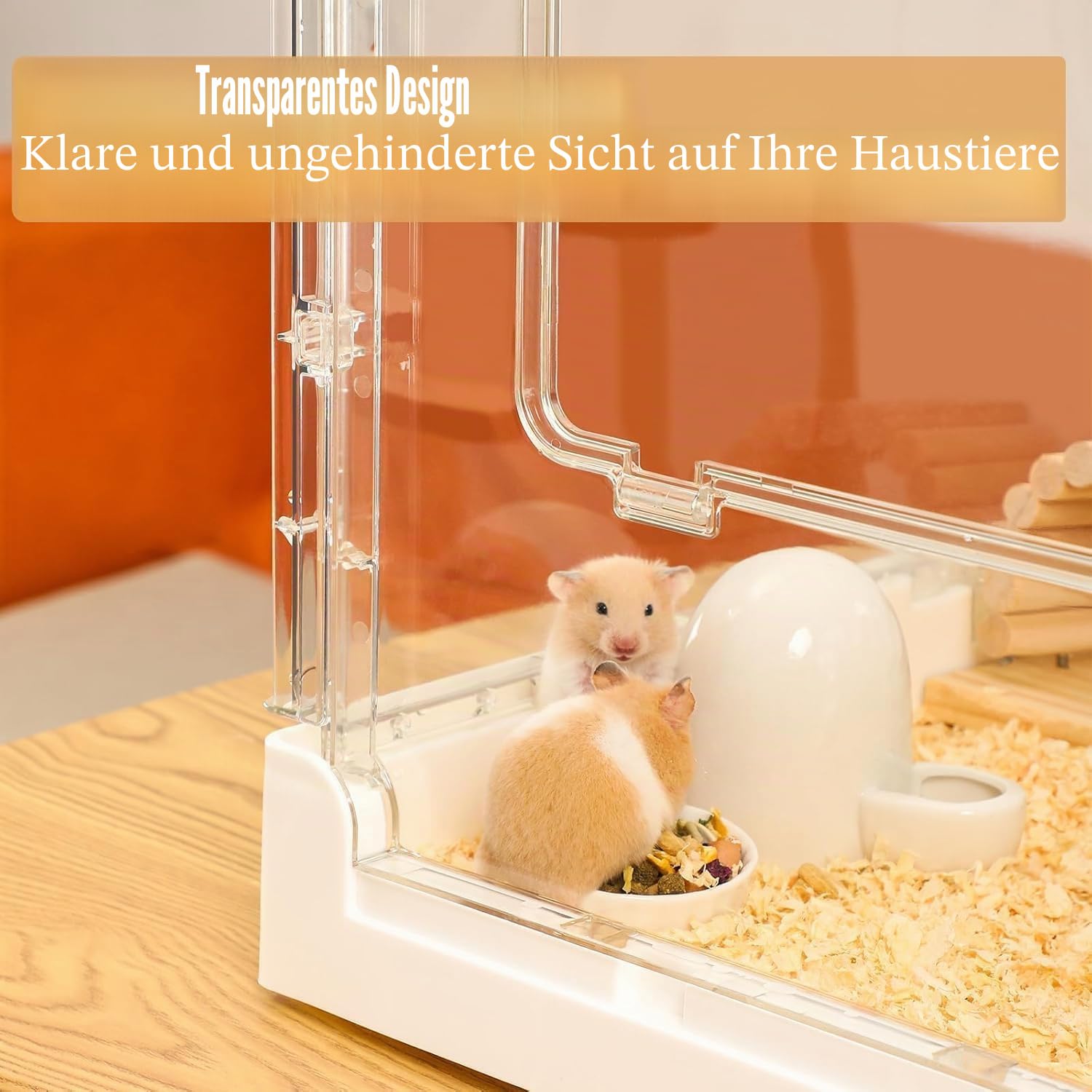 Hamsterkäfig Meerschweinchenkäfig Acryl Käfig für Kleintiere Haustiere Groß Transparent Rennmaus Käfig und Lebensräume Igel Zwerghamster Ratte Maus