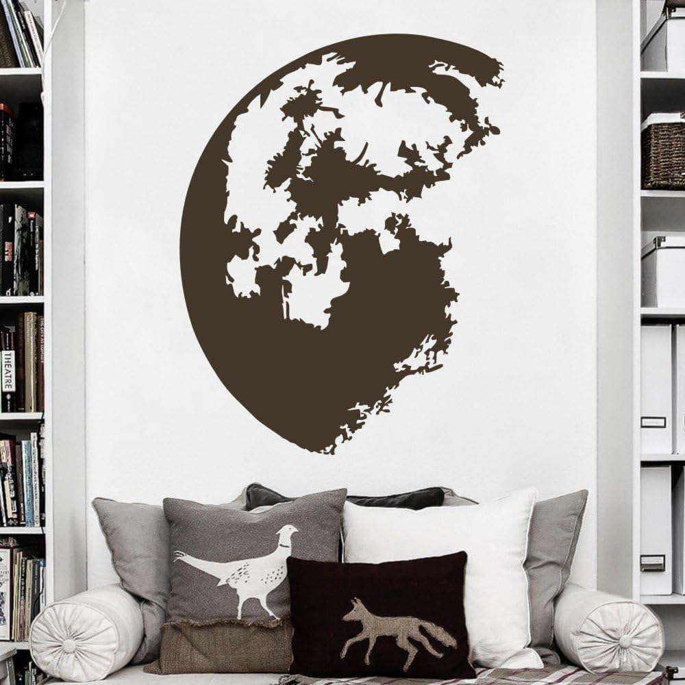 The Moon Space Vinyl Wall Decal Moon Wall Sticker Wall Graphic Wall Mural Home Art Decoration White