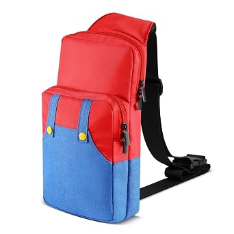 TNP Switch Bag, Travel Bag Compatible with Nintendo Switch 2/1/OLED/Lite Mario - Travel Case Cute Portable Carrying Shoulder Backpack for Games Accessories Console & Dock Charger