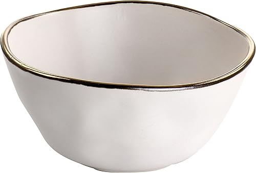 Miniatura 7 de Elama Vajilla romana de cerámica de 16 piezas en mate surtido con borde dorado, ELM-MATE