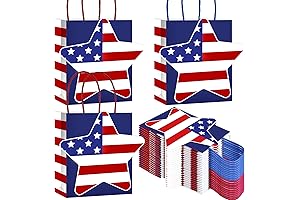 12 Pcs Patriotic Gift Bags with American Flag Design, Perfect for 4th...