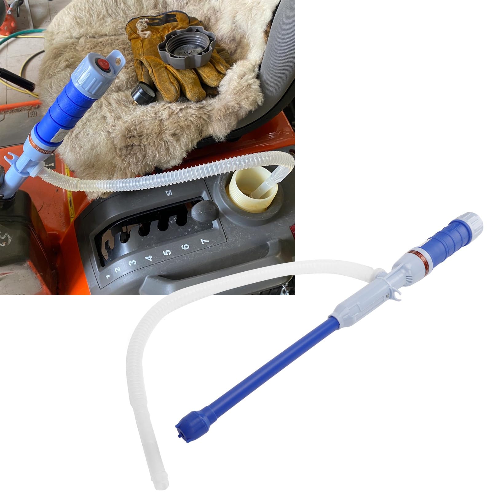 Bomba de Transferencia de Líquido, Bomba de Sifón de Líquido Eléctrica Portátil Multiusos para Tractores (Azul)