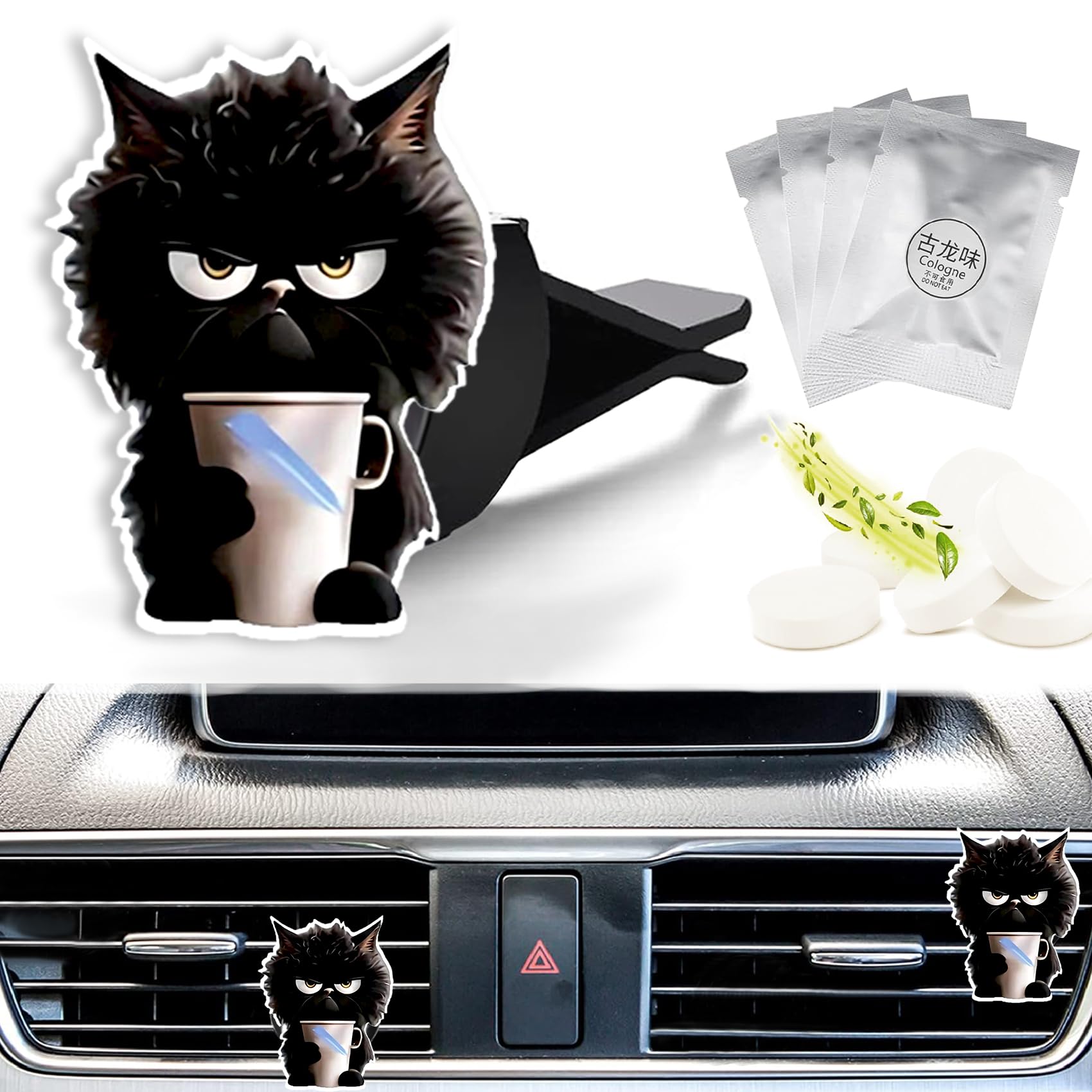Black Cat Car Vent Air Freshener Clips Scented Air Conditioner Clip