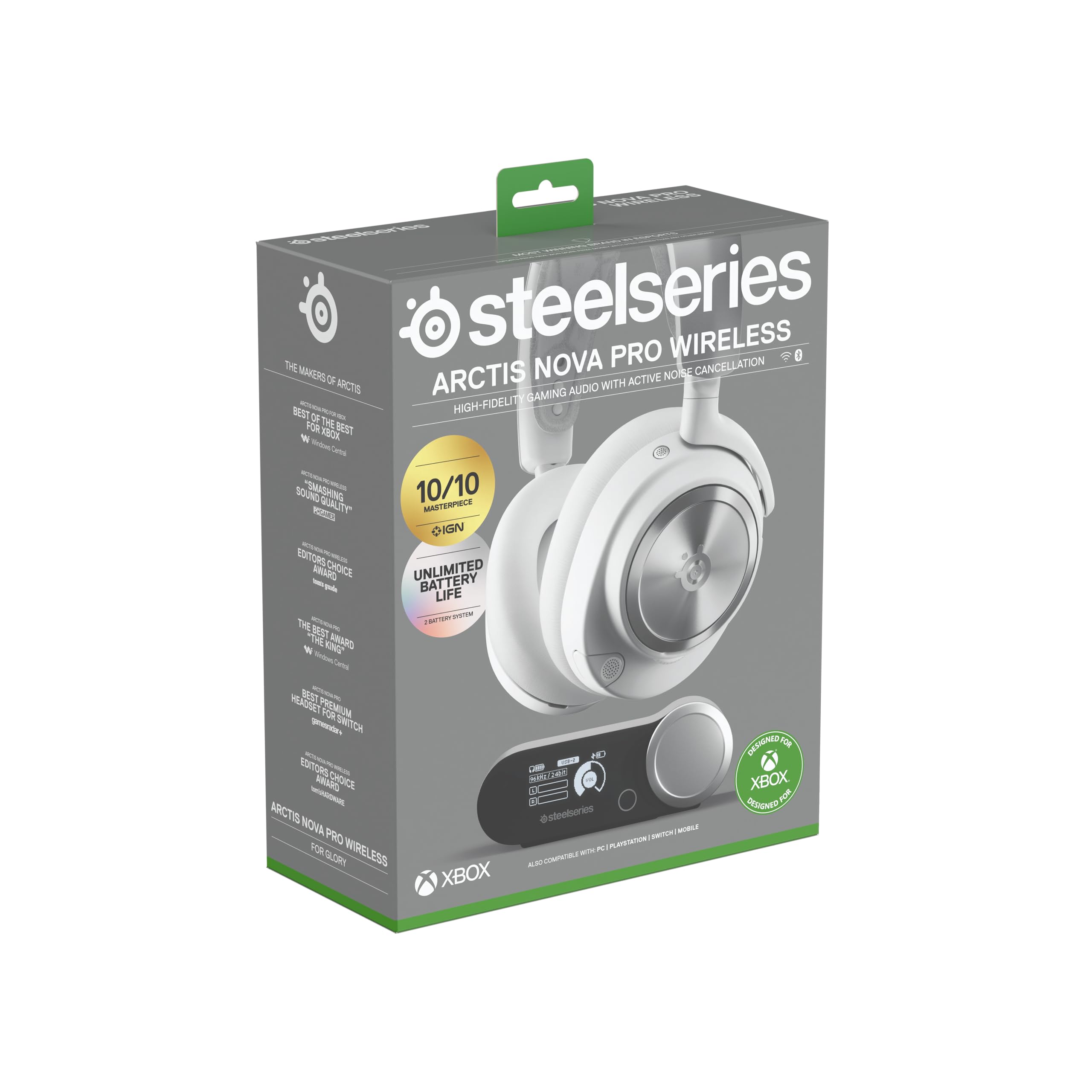 SteelSeries Arctis Nova Pro X Cuffie da gaming wireless multi-sistema driver magnetici al neodimio cancellazione attiva del rumore Infinity Power System Xbox PC PS5 Switch Mobile