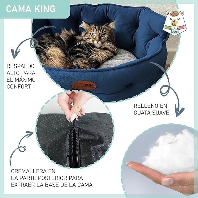 Foto 4 de 6 de PATAM Cama para Perros y Gatos - Disponible en 3 tamaños - con Funda Lavable a máquina