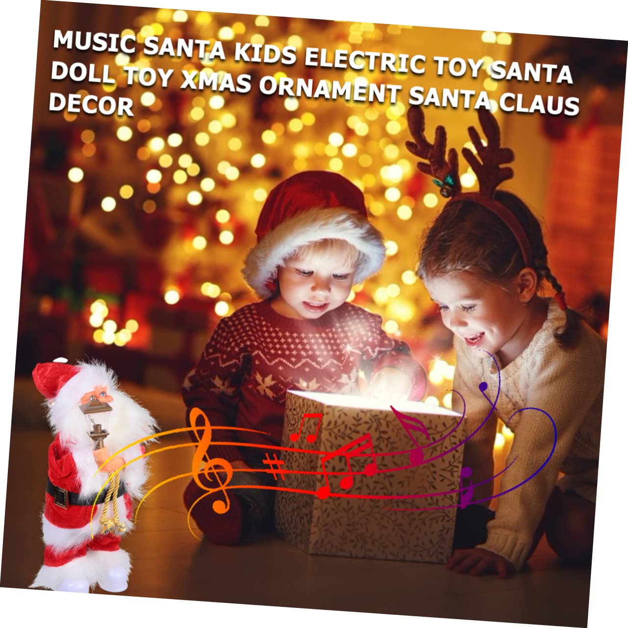 TOYANDONA Giocattolo Elettrico per Ragazzo Ragazza Babbo Natale Decorazione Musicale Ornamento di Natale Classico Bambola Elettrica per Festa Natalizia