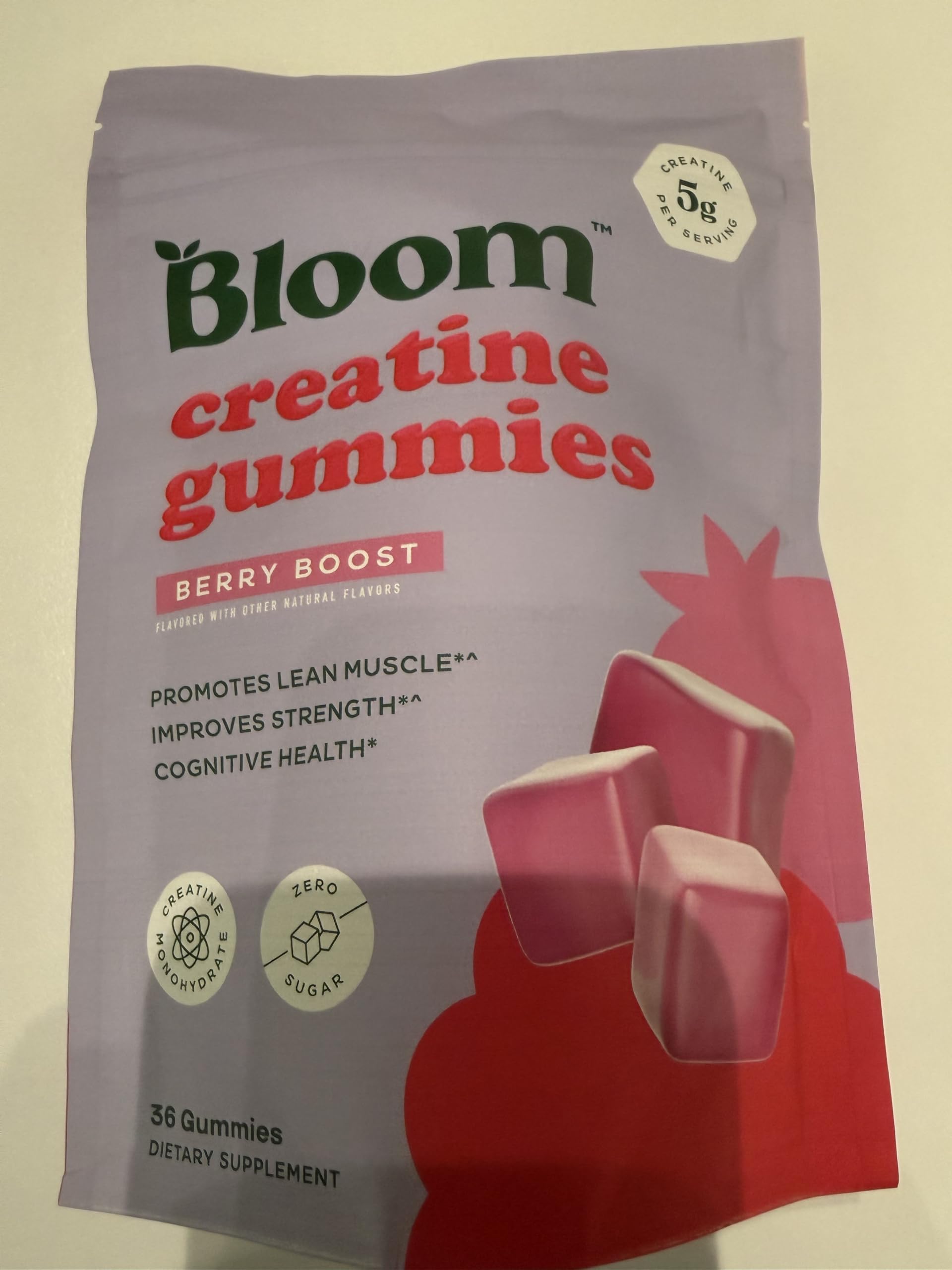 Bloom Nutrition Creatine Monohydrate Gummies, Berry Boost, 12 Servings — Amazon image 7